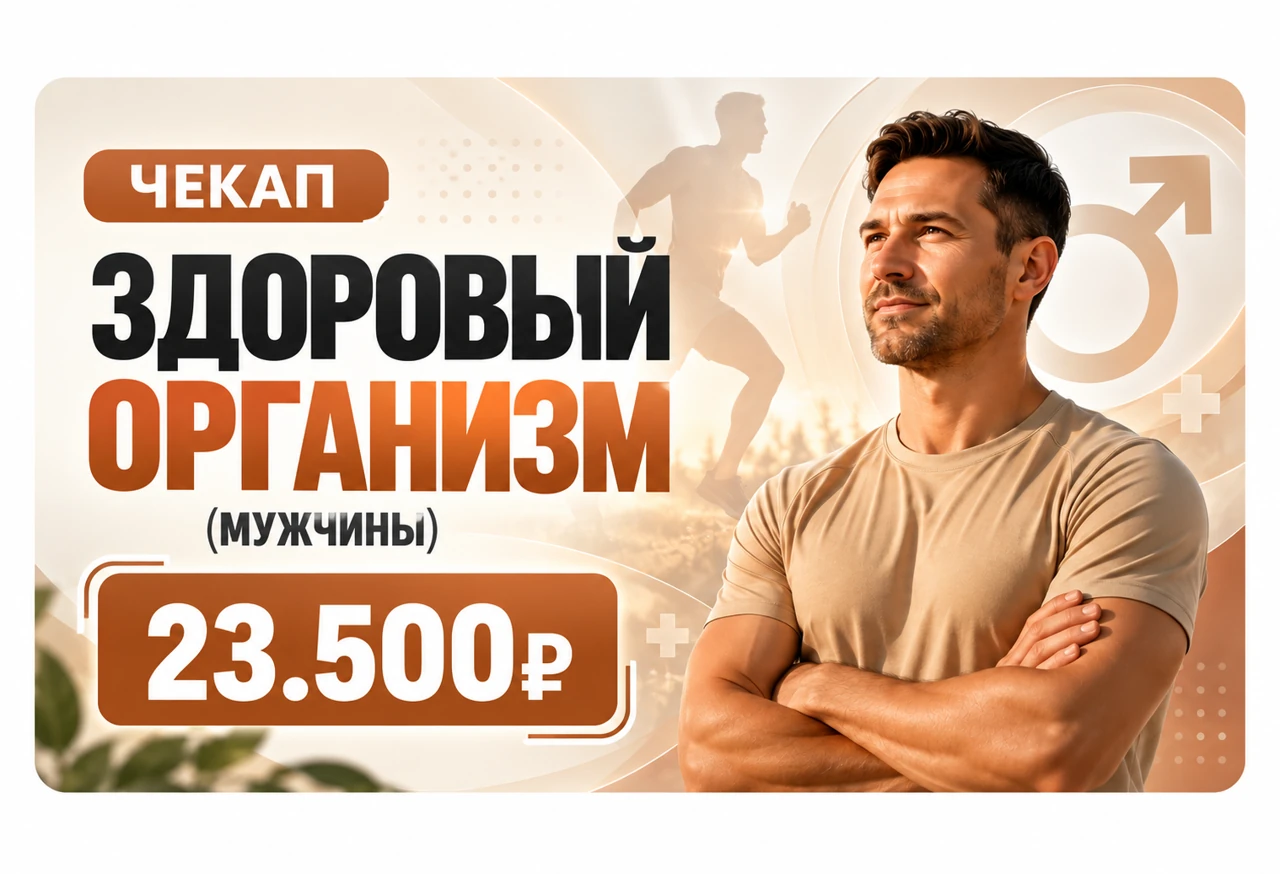 Чекап Здоровый организм: мужской чек-ап — 23 500 ₽